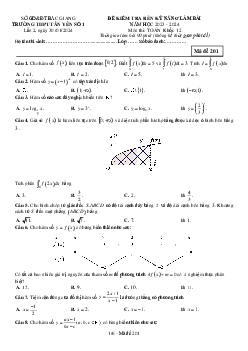 Đề kiểm tra Toán 12 lần 2 năm 2023 – 2024 trường THPT Tân Yên 1 – Bắc Giang