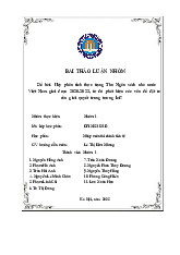 Hãy phân tích thực trạng Thu Ngân sách nhà nước Việt Nam giai đoạn 2020-2023, từ đó phát hiện các vấn đề đặt ra cần giải quyết trong tương lai? | Bài thảo luận tài chính tiền tệ