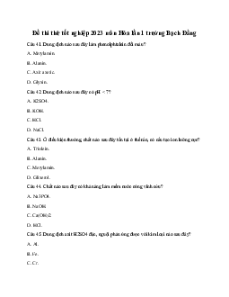 Đề thi thử THPT Quốc gia năm 2023 môn Hóa Học lần 1 trường THPT Bạch Đằng, Hải Phòng (có đáp án)