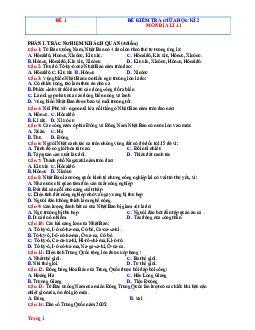 TOP 10 đề thi giữa HK 2 môn Địa 11 Năm 2022 (Có đáp án và lời giải)