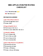 Web Application Checklist | Tài liệu Tiếng Anh