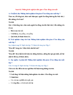 Soạn bài Những kinh nghiệm dân gian về lao động sản xuất trang 31 | Ngữ Văn 7 Chân Trời Sáng Tạo tập 2