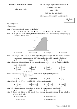 Đề học sinh giỏi Toán 10 năm 2022 – 2023 trường THPT Nguyễn Trãi – Thanh Hoá
