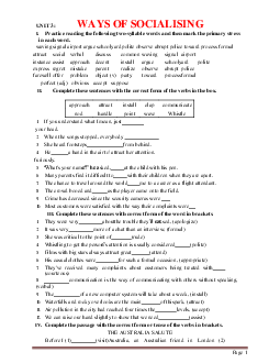 Bài tập Tiếng Anh 12 Unit 3: Ways of socialising (có đáp án)