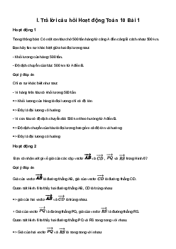 Giải Toán 10 Bài 1: Khái niệm vectơ | Chân trời sáng tạo