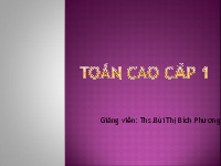 Bài giảng toán cao cấp | Đại học bách khoa Hà Nội