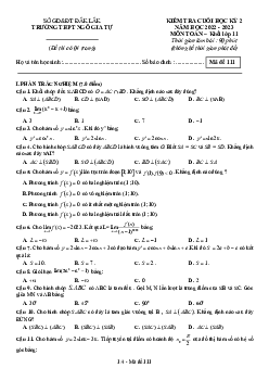 Đề cuối học kỳ 2 Toán 11 năm 2022 – 2023 trường THPT Ngô Gia Tự – Đắk Lắk