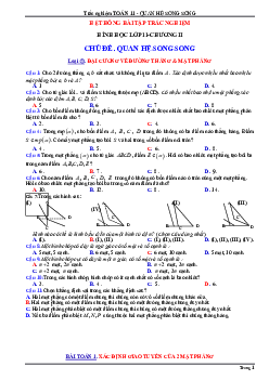 Bài Tập Trắc Nghiệm Chương 2: Quan Hệ Song Song - Hình Học 11 (có đáp án)