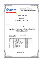 Chiến lược Bán Hàng của Vinamilk | Báo cáo Quản Trị Bán Hàng