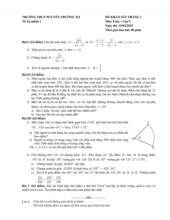 Đề khảo sát Toán 9 tháng 2 năm 2025 trường THCS Nguyễn Trường Tộ – Hà Nội
