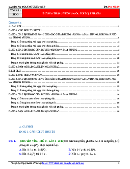 Bài tập trắc nghiệm đường thẳng vuông góc với mặt phẳng có đáp ántoanời giải