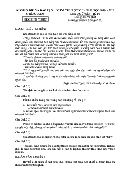 Đề thi HK1 môn Văn 8 Quảng Nam 2019-2020 (có đáp án)