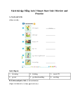 Giải SBT Tiếng Anh 3 Smart Start Unit 5 Sports & Hobbies Review and Practice