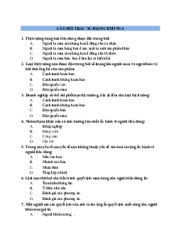 Câu hỏi trắc nghiệm chương 4 môn quản trị marketing