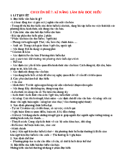 Chuyên đề Kĩ năng làm bài đọc hiểu bồi dưỡng HSG Ngữ văn 7