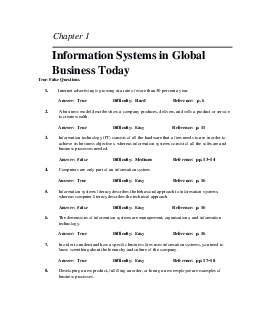 Chapter 1 "Information systems in global business today"