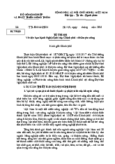 Tờ trình Về việc ban hành Nghị định của Chính phủ về Khuyến nông - Kinh tế chính trị Mác Lênin | Trường Đại học Kinh tế, Đại học Quốc gia Hà Nội