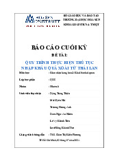 Nhập Khẩu Quả Xoài Từ Thái Lan | Báo Cáo Cuối Kỳ Giao nhận hàng hóa & Khai báo hải quan