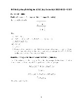 Đề thi Lý thuyết thông tin (CLC) kỳ 1 năm học 2021-2022 | Trường Đại học Công nghệ, Đại học Quốc gia Hà Nội
