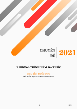 Chuyên đề phương trình hàm đa thức – Nguyễn Phúc Thọ