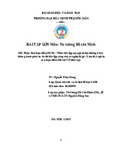 Phân tích luận điểm của HCM: Nếu nước độc lập mà người dân không được hưởng hạnh phúc tự do thì độc lập cũng chẳng có nghĩa lý gì. Làm rõ ý nghĩa của luận điểm đối với VN hiện nay | Bài tập lớn môn Tư tưởng Hồ Chí Minh