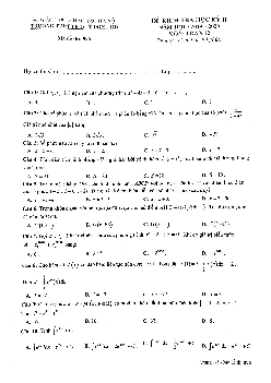 Đề thi học kỳ 2 Toán 12 năm 2019 – 2020 trường THPT Lê Quý Đôn – Hà Nội