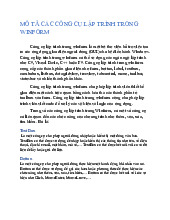 MÔ TẢ CÁC CÔNG CỤ LẬP TRÌNH TRONG WINFORM