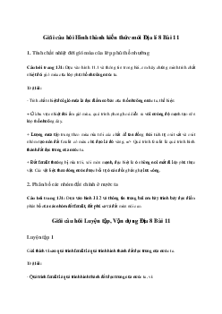 Địa lí 8 Bài 11: Đặc điểm chung và sự phân bố của lớp phủ thổ nhưỡng - Chân trời sáng tạo