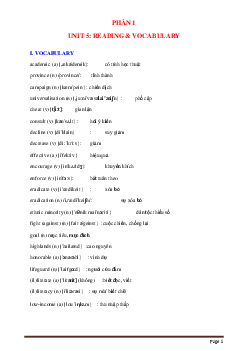 Bài tập Tiếng Anh lớp 11 unit 5 Illiteracy( có đáp án)