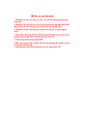 Đề ôn cơ sở văn hóa cuối kì | Đại học Sư Phạm Hà Nội