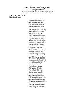 Đề thi học kì 1 Ngữ Văn 7 năm học 2023 - 2024 | Đề 4 | Chân trời sáng tạo