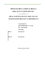 Tiểu luận kết thúc học phần  - Môn Quản trị Nhân lược| Đại học Lao động - Xã hội