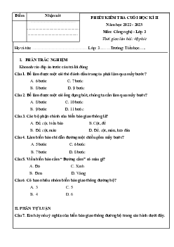 Đề thi Công nghệ lớp 3 học kì 2 - Đề 1 | Chân trời sáng tạo năm 2024