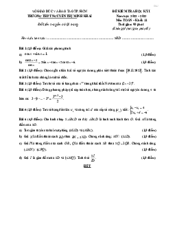 Đề học kỳ 1 Toán 11 năm 2022 – 2023 trường THPT Nguyễn Thị Minh Khai – TP HCM