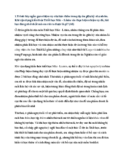 Đề thi môn Triết học Mác - Lênin