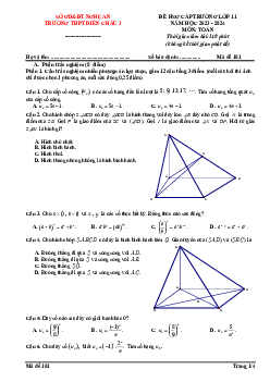 Đề thi HSG cấp trường Toán 11 năm 2023 – 2024 trường THPT Diễn Châu 3 – Nghệ An