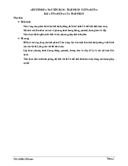 Bài giảng ứng dụng của tích phân Toán 12