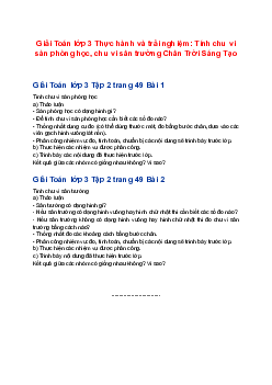 Giải Toán lớp 3 Thực hành và trải nghiệm: Tính chu vi sàn phòng học, chu vi sân trường Chân Trời Sáng Tạo