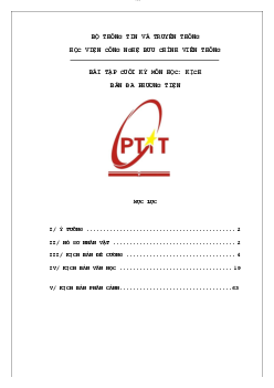 Bài tập thi cuối kỳ môn Kịch bản đa phương tiện về "Kịch bản phim truyện" | Học viện Công nghệ Bưu chính Viễn thông