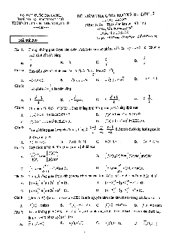Đề thi giữa kỳ 2 Toán 12 năm 2020 – 2021 trường chuyên Ngoại Ngữ – Hà Nội