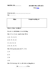 Đề thi giữa kỳ học kỳ 1 môn Toán lớp 2 năm học 2024 - 2025 - Đề số 1 | Bộ sách Cánh diều