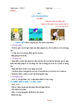 Giáo án môn Văn 6 Bài 2: Gõ cửa trái tim sách Kết nối tri thức