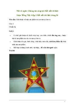 Soạn bài Nói và nghe: Chúng em sáng tạo | Két nối tri thức