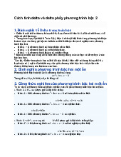 Cách tính delta và delta phẩy phương trình bậc 2 - Toán 9