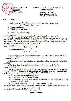 Đề kiểm tra khảo sát Toán 9 năm 2018 – 2019 phòng GD&ĐT Thanh Xuân – Hà Nội