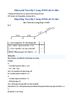 Giải SGK môn Toán 3 - Bài 16: Điểm ở giữa, trung điểm của đoạn thẳng | Kết nối tri thức