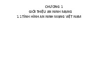 Chương 1 - Giới thiệu an ninh mạng tại Việt Nam môn Quản lý an toàn thông tin | Học viện Công Nghệ Bưu Chính Viễn Thông