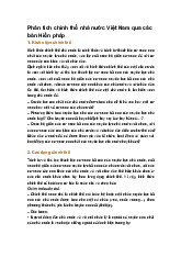 Phân tích chính thể nhà nước Việt Nam qua các bản Hiến pháp