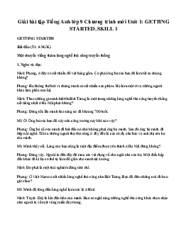 Giải bài tập Tiếng Anh lớp 9 Chương trình mới Unit 1: GETTING STARTED, SKILL 1