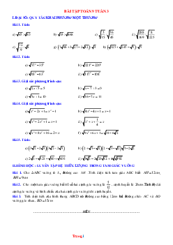Bài tập toán 9 tuần 3 (có đáp án và lời giải chi tiết)